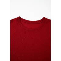 Red Dahlia Textured Loose Fit T Shirt and Drawstring Pants Set - M thumbnail