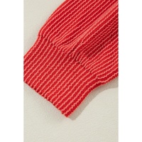 Fiery Red JOLLY Corded Long Sleeve Top and Pockets Pants Set - L thumbnail