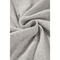Light Grey Solid Pullover Sweatshirt and Shorts 2 Piece Set - L thumbnail