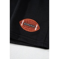 Black GAME DAY Rugby Football Graphic Pullover and Shorts Casual Outfit - M thumbnail
