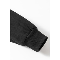 Black Striped Accent Pullover and Shorts Two Piece Casual Set - S thumbnail