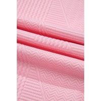 Pink Textured Pearled Ruffled Sleeve Wide Leg Pants Set - M thumbnail
