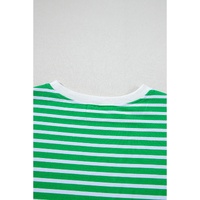 Dark Green Striped Cap Sleeve Tee and Shorts Set - L thumbnail