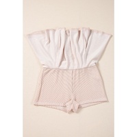Jet Stream Corded Lantern Sleeve Top High Waist Ruffled Mini Skirt Set - L thumbnail