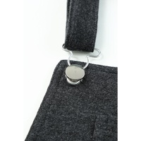 Gray Vintage Washed Drawstring Short Overalls - L thumbnail