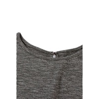 Gray Ribbed Elastic Waist Romper - S thumbnail