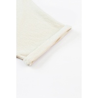 Azura Exchange Beige Ribbed Elastic Waist Romper - L thumbnail