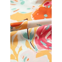 Orange Blooming Floral Print Front Tie Romper - L thumbnail