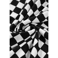 Black Checkered Print Pocketed Wide Leg Jumpsuit - XL thumbnail