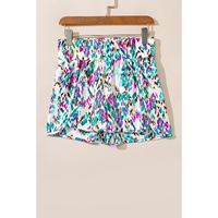 Light Blue Leopard High Waisted Athletic Shorts - S thumbnail