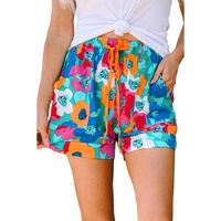 Azura Exchange Floral Print Drawstring Waist Casual Shorts - L thumbnail