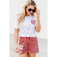 Azura Exchange Rose Pink Vintage Mineral Wash Pockets Corduroy Shorts - L thumbnail