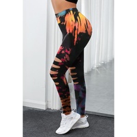 Azura Exchange Tie Dye Hollow Out Fitness Leggings - M thumbnail
