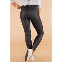 Black Faux Leather Skinny Leggings - L thumbnail