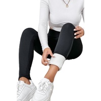 Black Fleece Lining Winter High Waist Leggings - L thumbnail