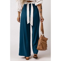 Azura Exchange Drawstring Elastic Waist Wide Leg Pants - S thumbnail