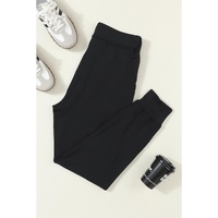Black Drawstring Waist Pocketed Joggers - S thumbnail