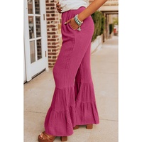Azura Exchange Textured High Waist Ruffled Bell Bottom Pants - L thumbnail
