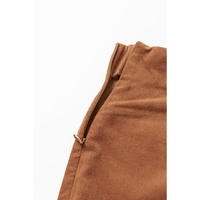 Chestnut Solid Color Double Breasted Straight Leg Pants - L thumbnail