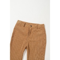 Grapefruit Orange Checkered Corduroy Flare High Waist Pants - L thumbnail