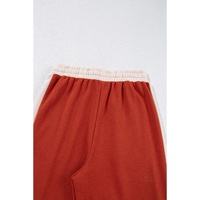 Flamingo Color Block Drawstring High Waist Wide Leg Pants - L thumbnail
