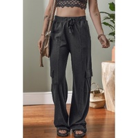 Carbon Grey Cargo Pockets Drawstring Sweatpants - L thumbnail