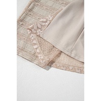 Smoke Gray Boho Lace Patchwork Wide Leg High Waist Pants - L thumbnail
