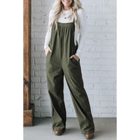 Jungle Green Solid Pocketed Loose Fit Corduroy Overall - L thumbnail
