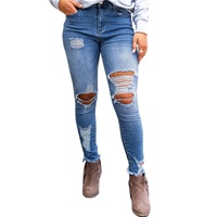 Azura Exchange Distressed Skinny Jeans - L thumbnail