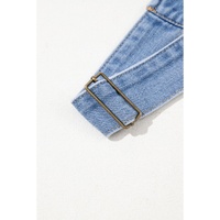Beau Blue Wide Strap Button Front Pocketed Denim Mini Dress - XL thumbnail