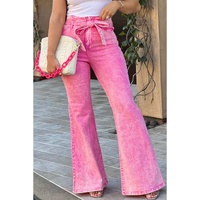 Azura Exchange High Waist Flare Leg Front Knot Jeans - 8 US thumbnail