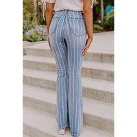 Azura Exchange Vertical Striped Ripped Flare Jeans - 12 US thumbnail