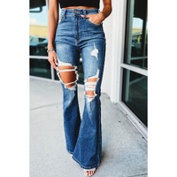 Azura Exchange Distressed Cutout Flare Leg Jeans - 6 US thumbnail