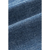 Sky Blue Sequin American Flag Star Graphic Distressed Straight Jeans - 8 US thumbnail