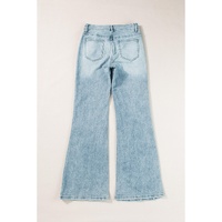 Dusk Blue Acid Wash Extra Wide Leg High Waist Long Jeans - 10 US thumbnail