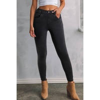 Black Skinny Fit Ankle High Waist Jeans - S thumbnail