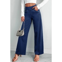Sail Blue Medium Wash Straight Leg Loose Casual Jeans - L thumbnail