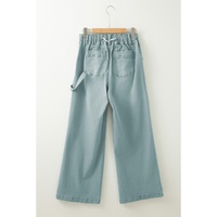 Smoke Green Mineral Wash Drawstring High Waist Wide Leg Jeans - 14 US thumbnail