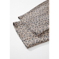 Azura Exchange Khaki Leopard Printed Drawstring Waist Pocketed Wide Leg Jeans - 10 US thumbnail