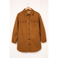 Azura Exchange Buttoned Shirt Jacket with Pockets - M thumbnail