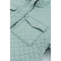Green Quilted Pocketed Zip-up Cropped Jacket - XL thumbnail