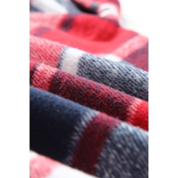 Azura Exchange Red Hooded Plaid Button Front Shacket - M thumbnail