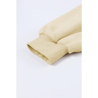 Apricot Flap Pocket Drawstring Hood Zip Up Jacket - L thumbnail