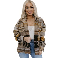 Azura Exchange Brown Western Aztec Print Jacket - XL thumbnail
