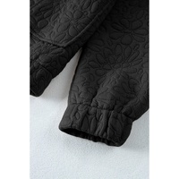 Black Floral Quilted Jacket - M thumbnail