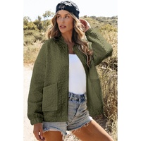 Jungle Green Floral Quilted Jacket - M thumbnail