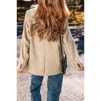 Oatmeal Single Breasted Elegant Suit Jacket - L thumbnail