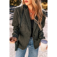 Desert Palm Twilled Single Breasted Lapel Blazer Coat - XL thumbnail