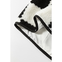 Black Checkered Sherpa Collared Jacket Vest - S thumbnail