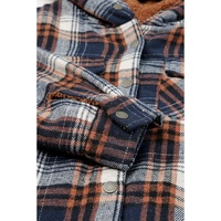 Plaid Pattern Sherpa Lined Hooded Shacket - 2XL thumbnail